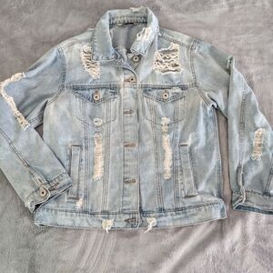 Highway Jeans Ripped Light Blue Denim Jacket